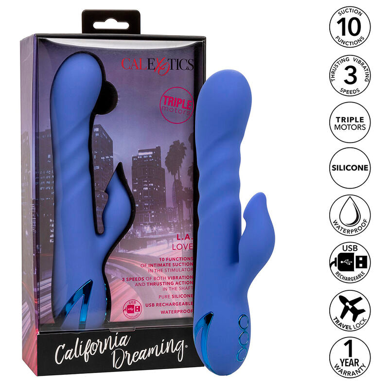 CALEXOTICS - LA LOVE VIBRADOR & SUCKER BLUE POR CALIFORNIA DREAMING - Infernum Store