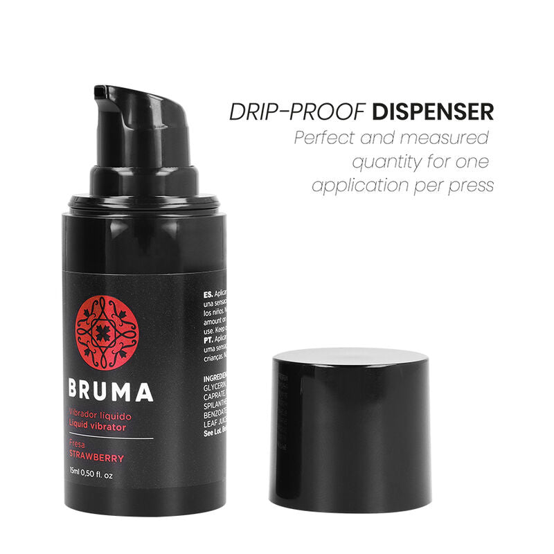 BRUMA - VIBRADOR LÍQUIDO ULTRA DESLIZANTE MORANGO 15 ML - Infernum Store