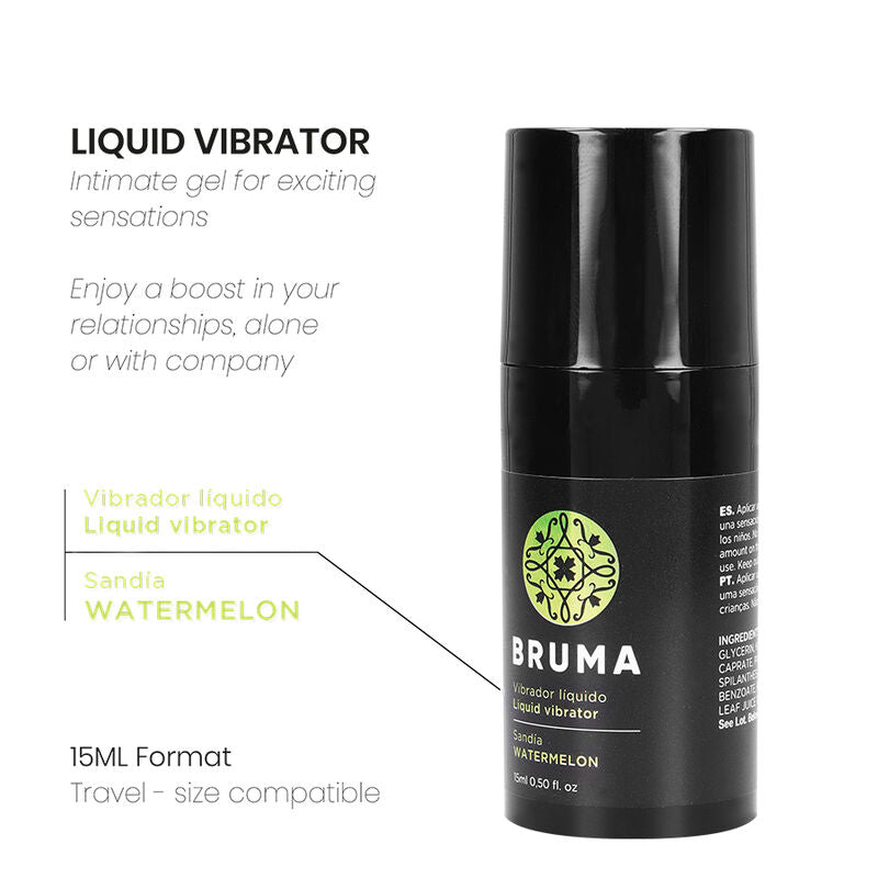 BRUMA - VIBRADOR LÍQUIDO ULTRA DESLIZANTE MELANCIA 15 ML - Infernum Store