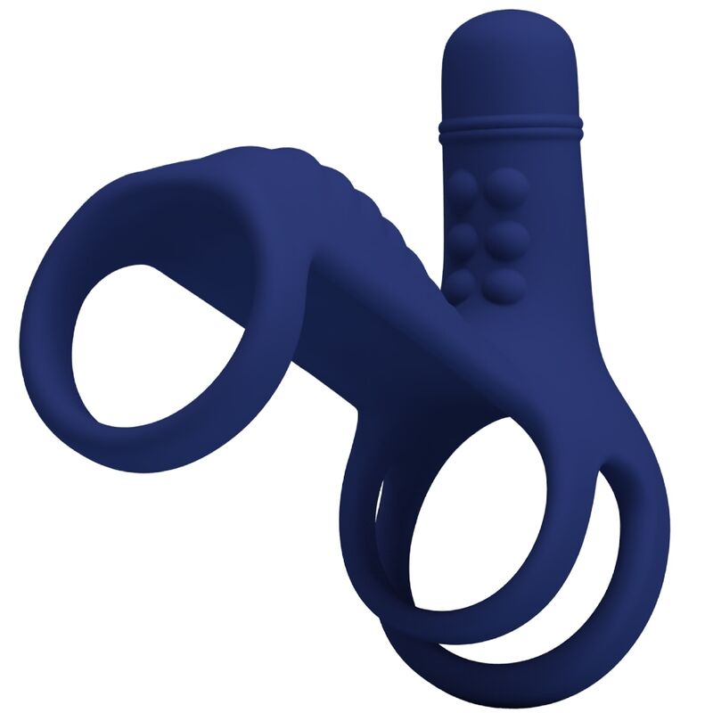 PRETTY LOVE - ELISH VIBRATING RING WITH EXTENSION BLUE - Infernum Store
