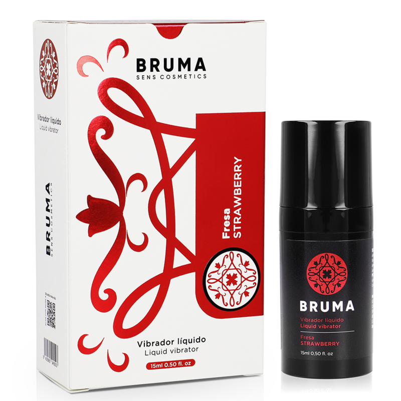 BRUMA - VIBRADOR LÍQUIDO ULTRA DESLIZANTE MORANGO 15 ML - Infernum Store
