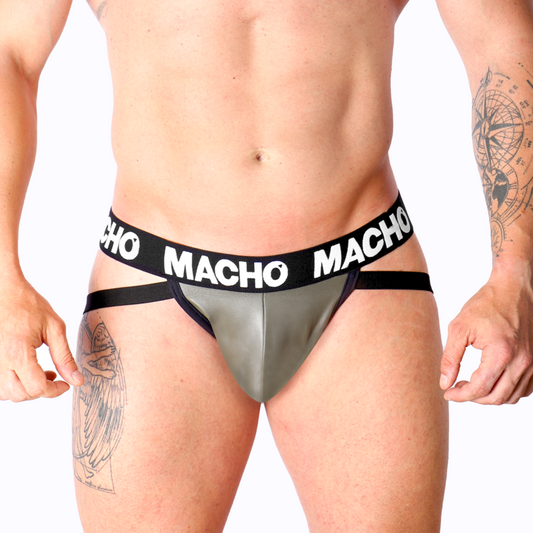 MACHO - MX27GR JOCK LEATHER GRAY BEIGE L - Infernum Store