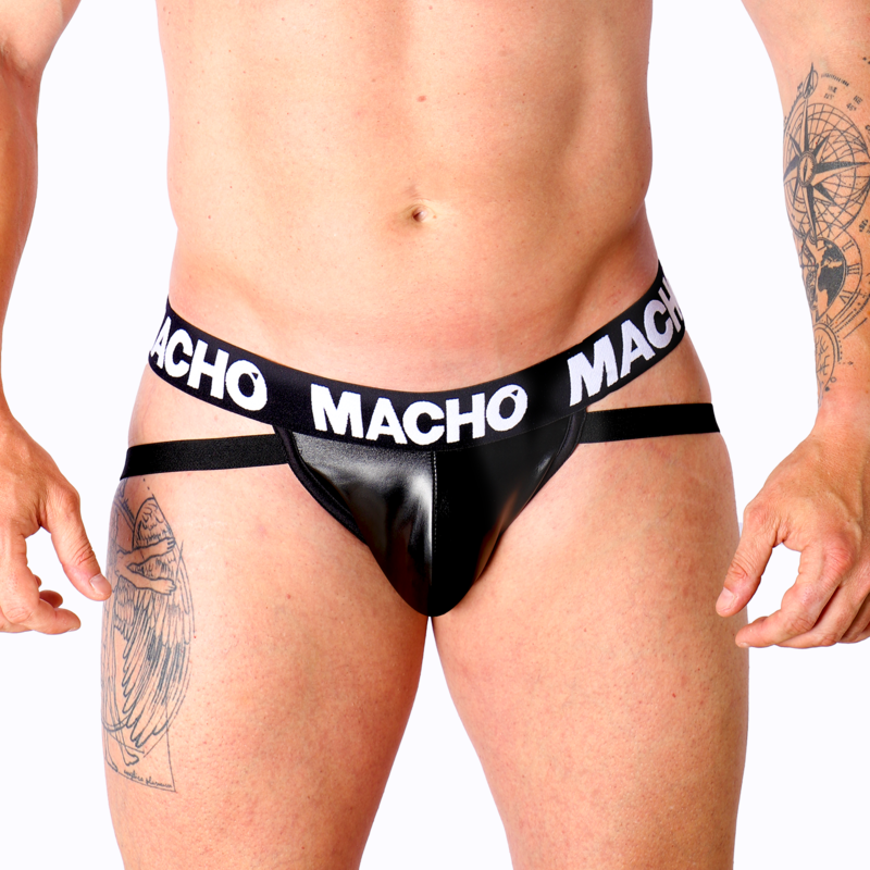 MACHO - MX25NC JOCK BLACK LEATHER M - Infernum Store