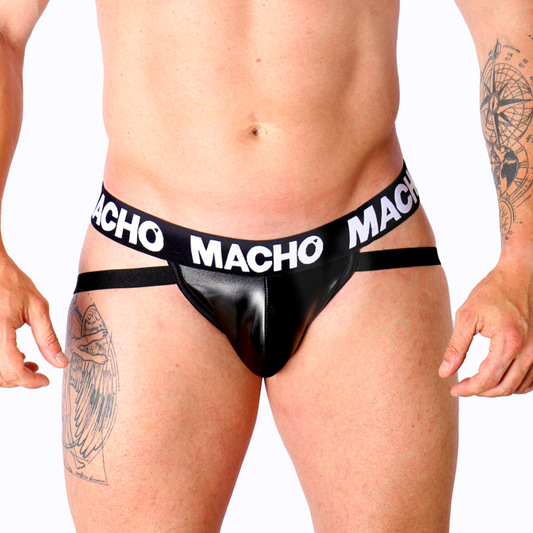 MACHO - MX25NC JOCK BLACK LEATHER M - Infernum Store