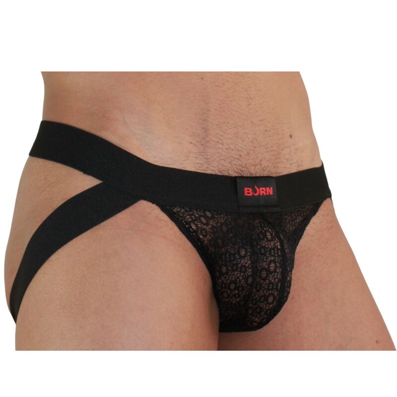 BURN - 005 JOCK LINGERIE BLACK L - Infernum Store