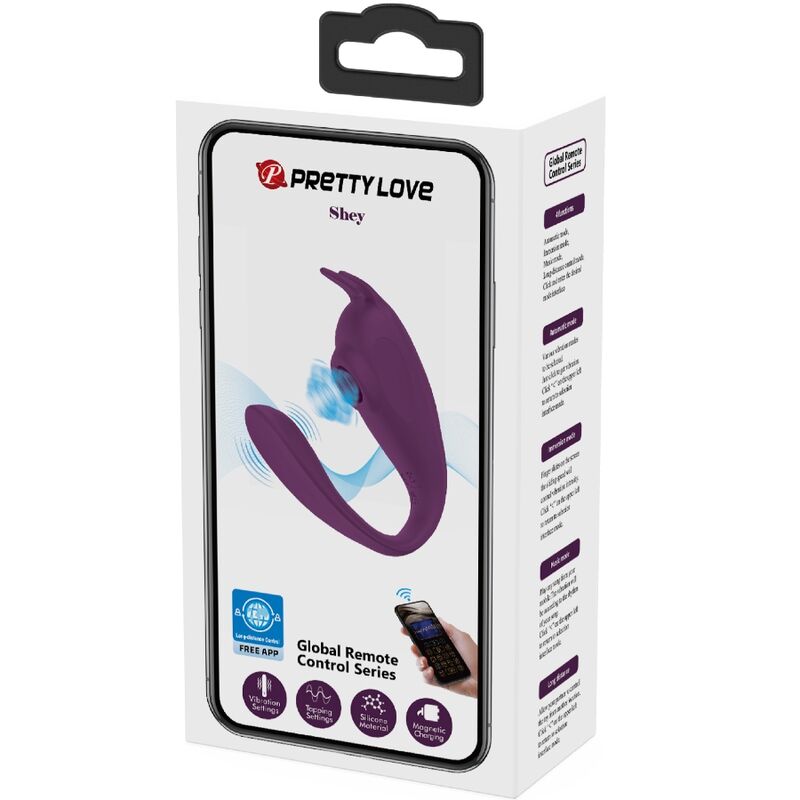 PRETTY LOVE - ESTIMULADOR E VIBRADOR SHEY APLICATIVO GRATUITO LONGA DISTÂNCIA ROXO - Infernum Store