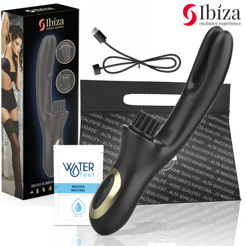 IBIZA - HI-TECH RABITT BRUSHING MULTI-CELL CLITORIAL AND DOUBLE WAVE VIBRATOR - Infernum Store