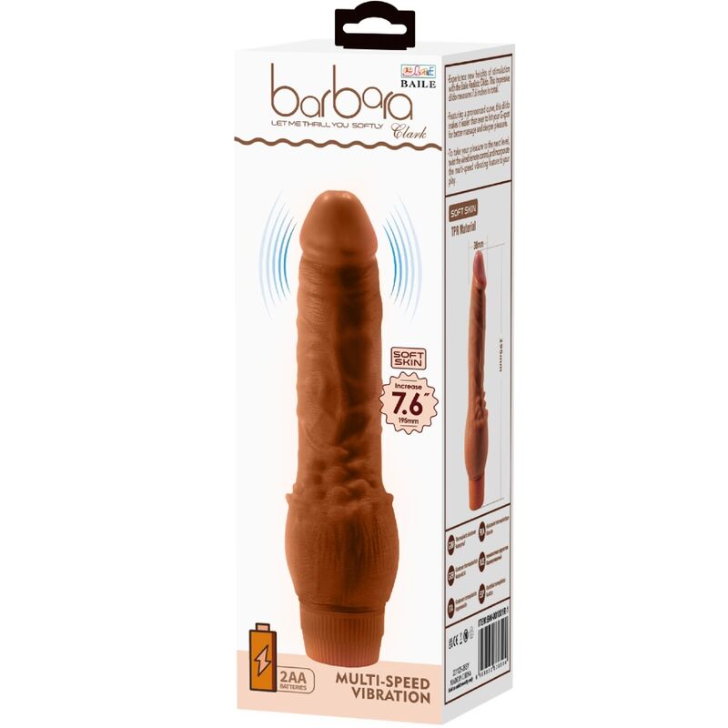 BAILE - BARBARA VIBRADOR REALISTA 19,5 CM MULATO