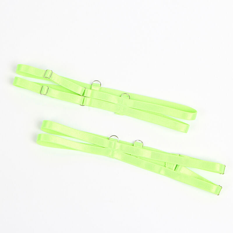 SUBBLIME - 955328 CONJUNTO DE SUTIÃ COM RENDA E LINHAS DE LIGA VERDE E AZUL L/XL