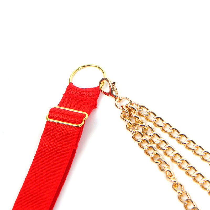 SUBBLIME - 955526 CONJUNTO DE SUTIÃ COM CORRENTES E MALHA CORAÇÃO VERMELHO L/XL