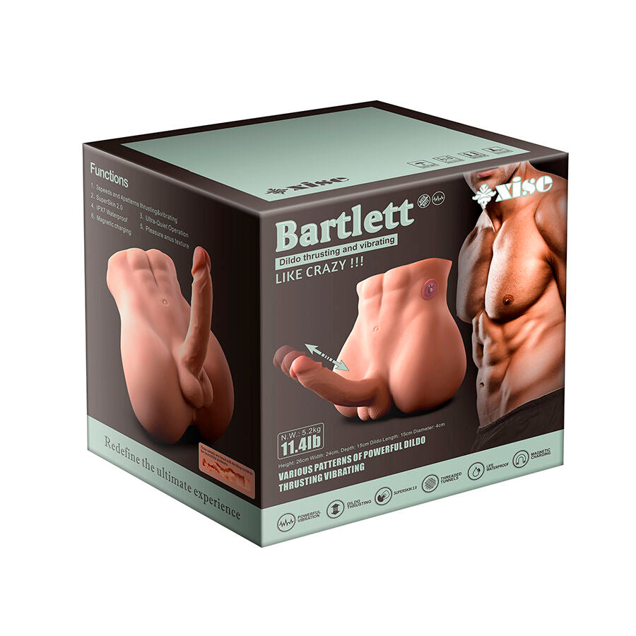 XISE - BERTLETT DILDO ASS DILDO REALISTA E MASTURBADOR ANUS POSIÇÃO FRONTAL COM EMPURRAÇÃO 18 CM