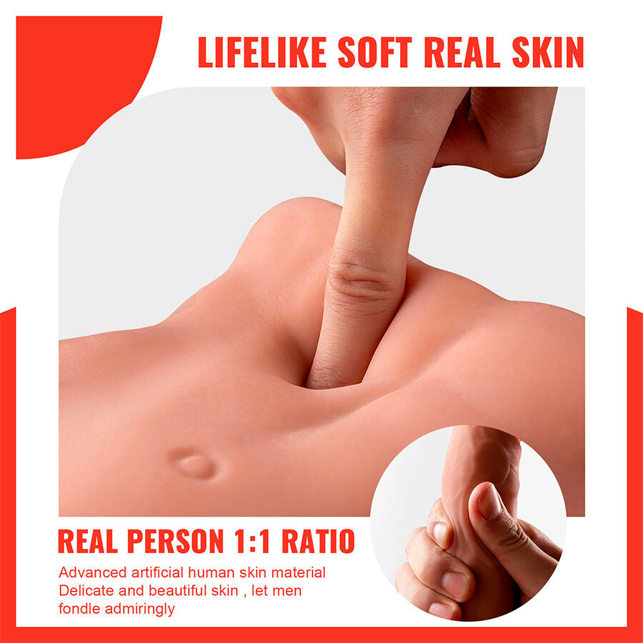 XISE - BERTLETT DILDO ASS DILDO REALISTA E ÂNUS MASTURBADOR POSIÇÃO FRONTAL COM IMPULSIONAMENTO 18 CM