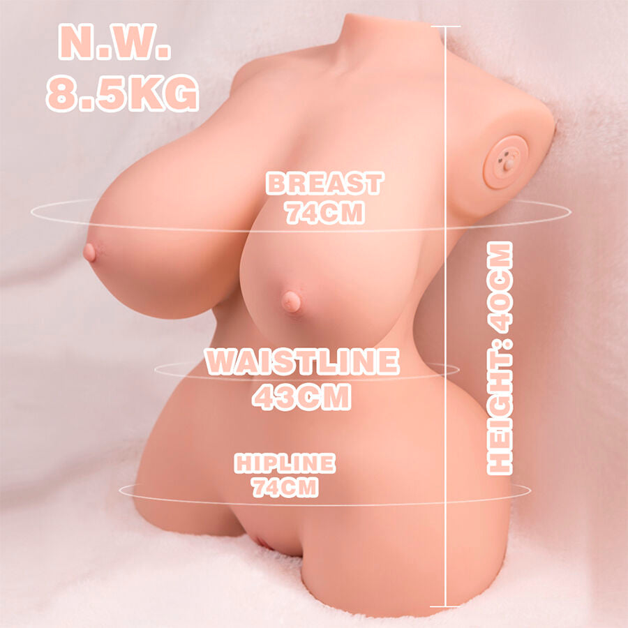 XISE - TORSO REALISTA DE IMPULSO PEQUENO COM VIBRAÇÃO FEMININA 40 CM