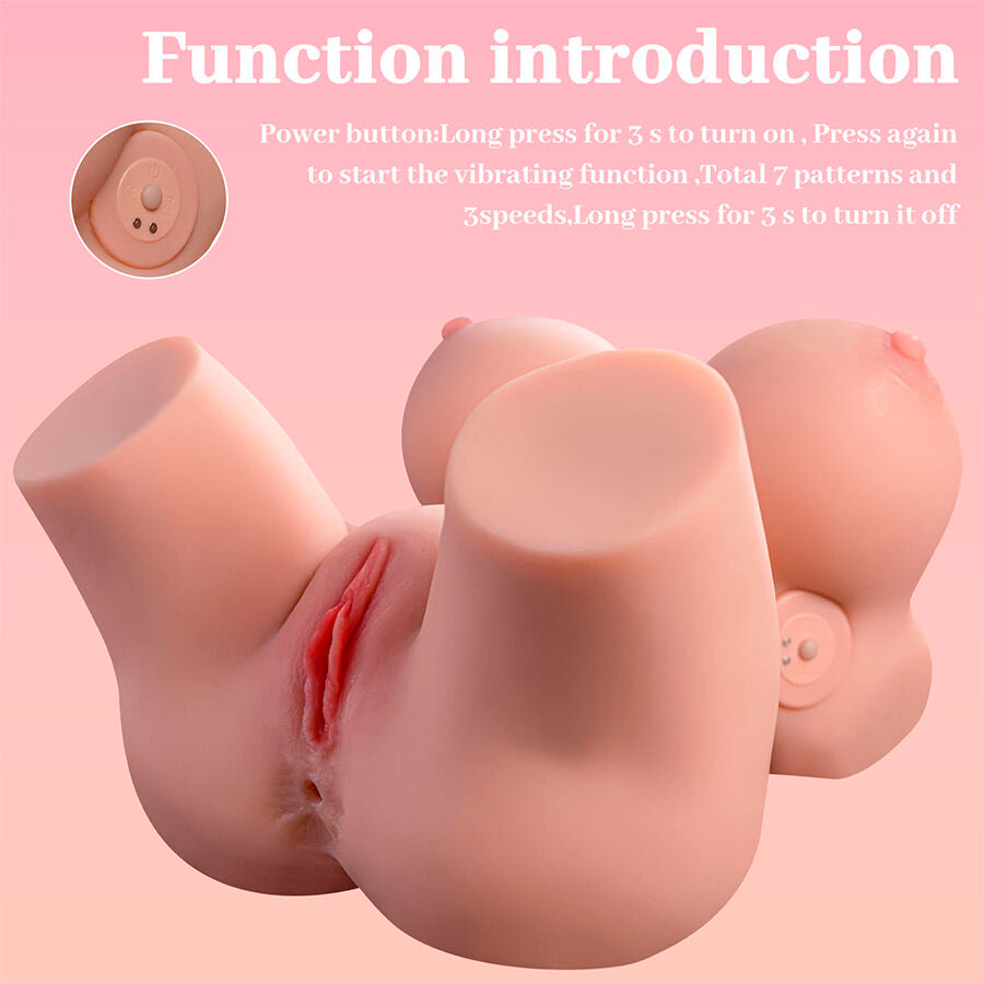 XISE - FRIEDA TRONCO FEMININO REALISTA COM VIBRAÇÃO 36 CM