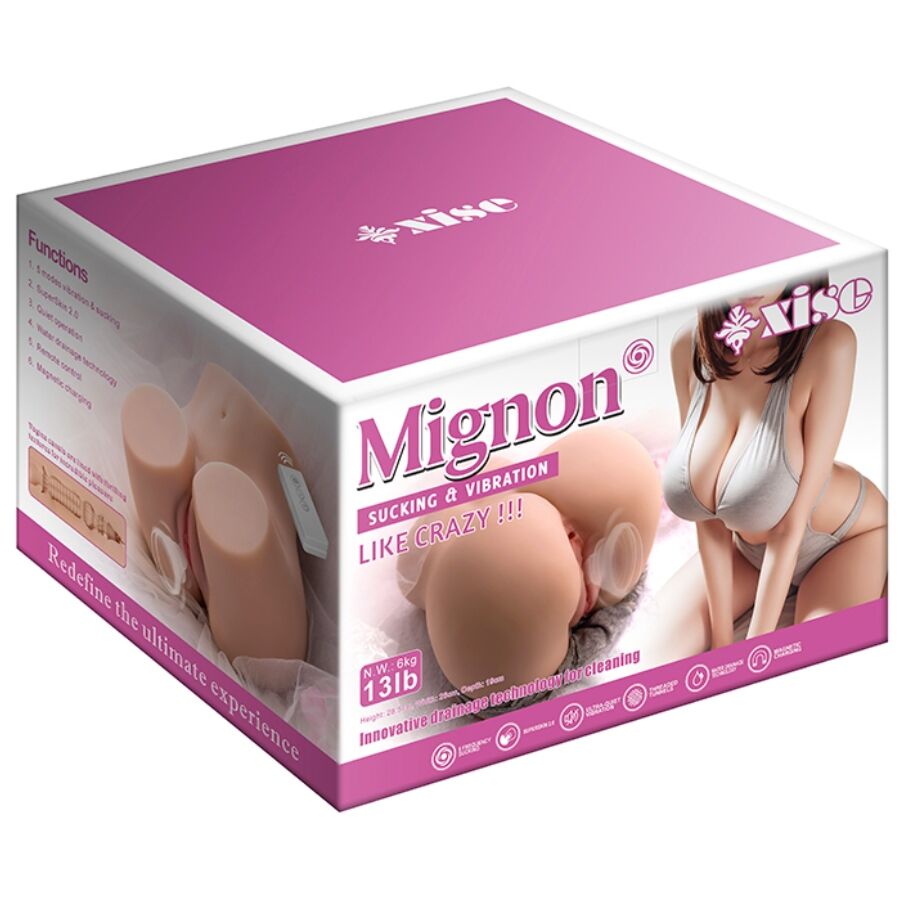 XISE - MIGNON SUCKING MASTURBADOR VAGINA REALISTA COM VIBRAÇÃO E ONDAS ESTIMULANTES E CONTROLE REMOTO 6 KG