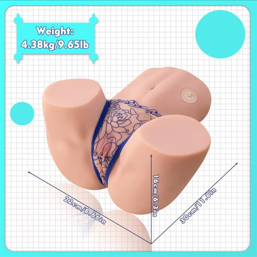 XISE - MAYA SUCKING REALISTA VAGINA E ÂNUS MASTURBADOR COM VIBRAÇÃO E ONDAS ESTIMULANTES 4,5 KG
