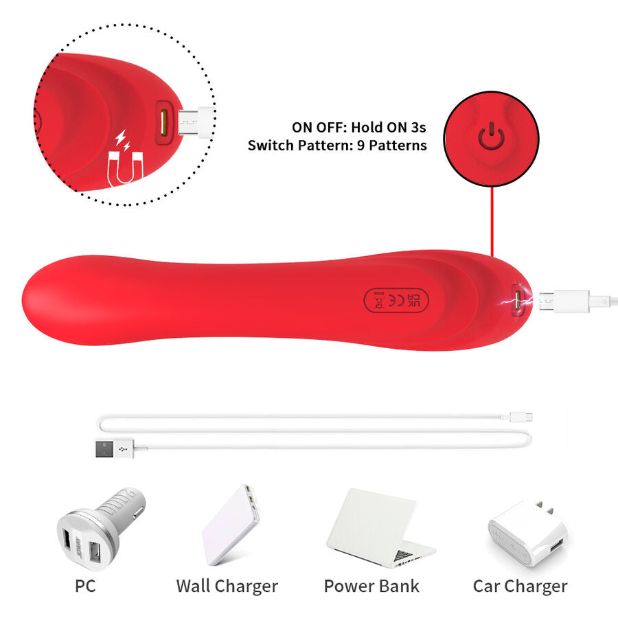 ARMONY - VIBRADOR COM LÍNGUA OSCILANTE VERMELHO