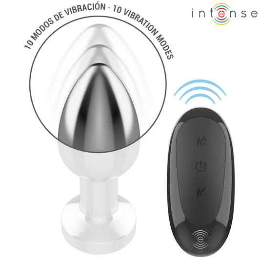 INTENSE - PLUG ANAL 10 VIBRAÇÕES METAL COM CONTROLE REMOTO M