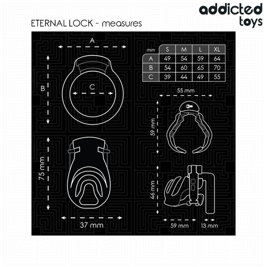 ADDICTED TOYS LOCKED - GAIOLA PARA PÊNIS COM TRAVA ETERNA 9 CM