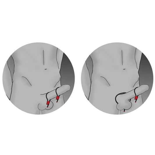 ELECTRASTIM - ANÉIS PENIANOS AJUSTÁVEIS PRESTIGE ELECTRA LOOPS VERMELHOS