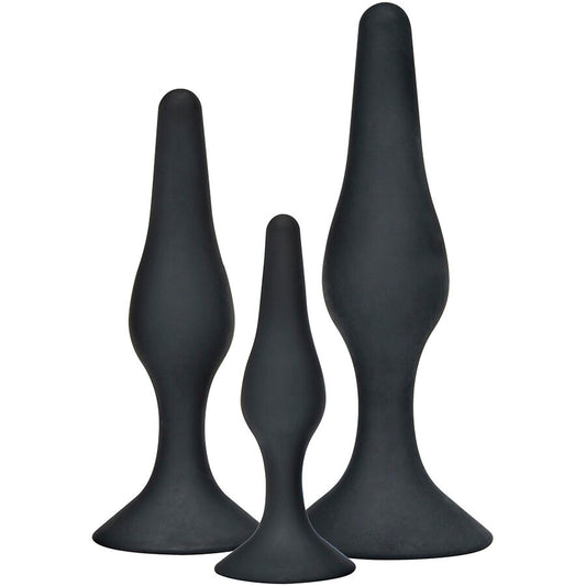 TOYJOY - ANAL PLAY CURVY COMPANIONS PLUG ANAL 3 PEÇAS PRETO