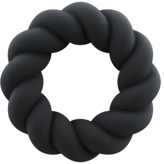 ROCKS-OFF - ANEL MASTURBADOR DE SILICONE PRETO TWIST
