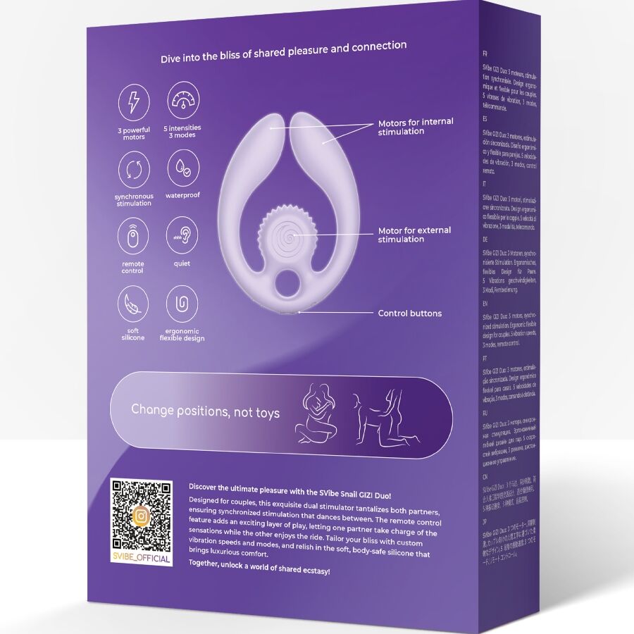 SNAIL VIBE - GIZI DUO ESTIMULADOR DE CASAIS COM CONTROLE REMOTO LILACS