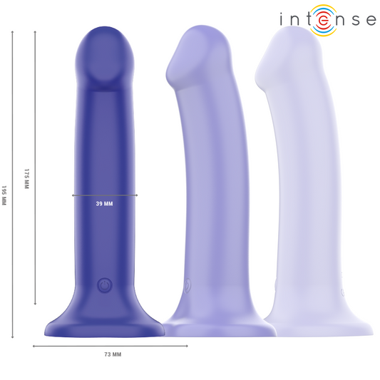 INTENSE - VIBRADOR VICTORIA COM VENTOSA 10 VIBRAÇÕES AZUL ESCURO CONTROLE REMOTO