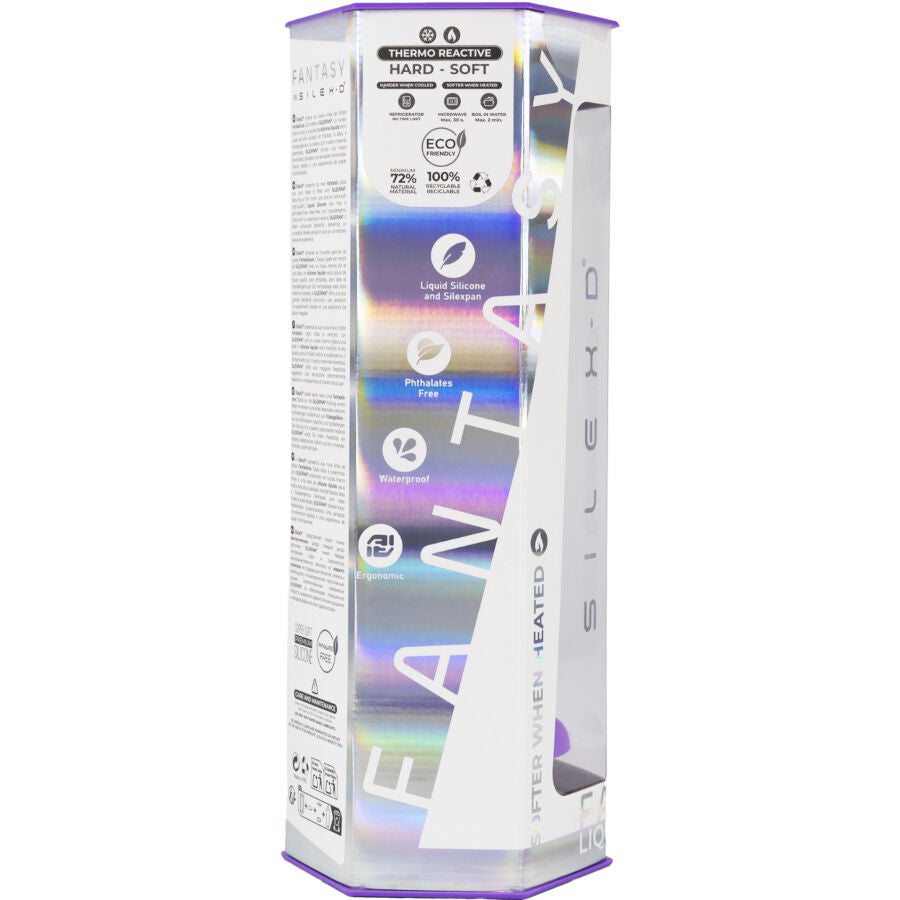 SILEXD - DREAMY DILDO FANTASY SILICONE LÍQUIDO TERMORATIVO VIOLETA 18,5 CM