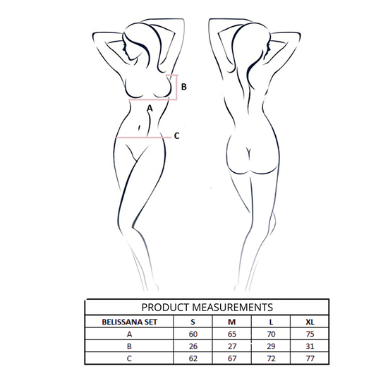 PASSION - CONJUNTO DE SUTIÃ + TANGA BELISSANA AZUL L/XL