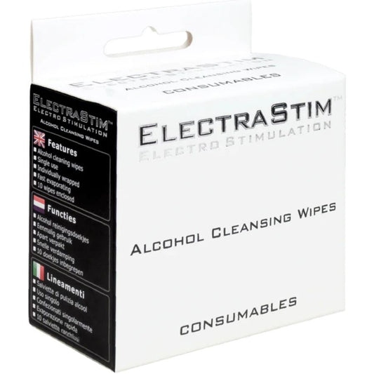 ELECTRASTIM - LENÇOS DE LIMPEZA COM ÁLCOOL 10 UNIDADES
