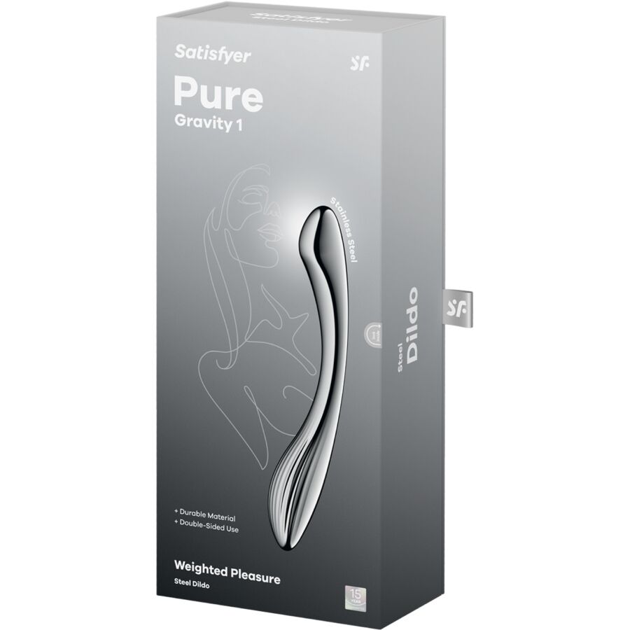 SATISFYER - PURE GRAVITY 1 DILDO DE AÇO INOXIDÁVEL COM DUAS EXTREMIDADES