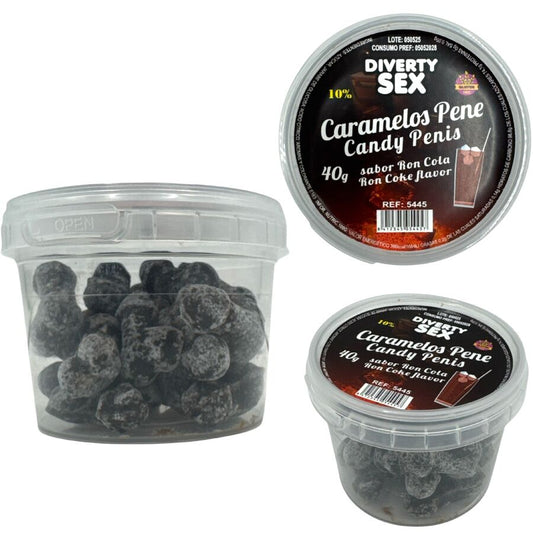 DIABLO PICANTE - 20 DOCES DE PÊNIS COM SABOR RON COLA