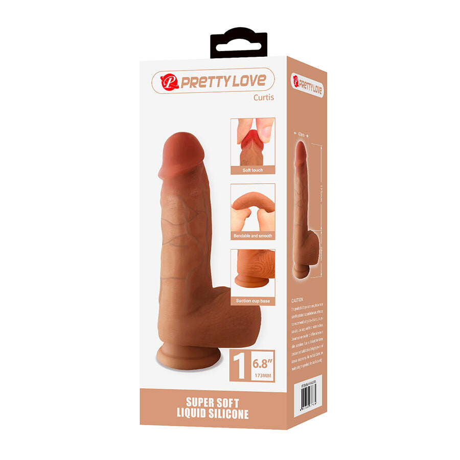 PRETTY LOVE - CURTIS DILDO REALISTA COM VENTOSA 17,3 CM -Ø- 4,2 CM - Infernum Store