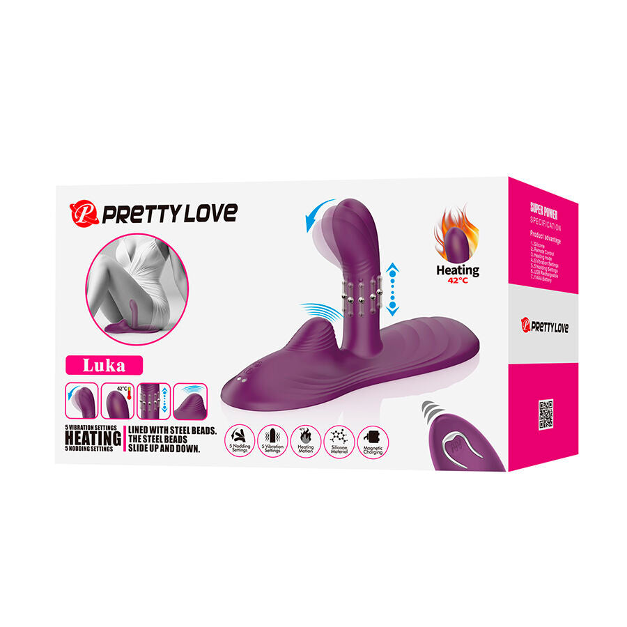 PRETTY LOVE - LUKA VIBRADOR DE SENTADO COM EFEITO DE CALOR E CONTROLE REMOTO - Infernum Store