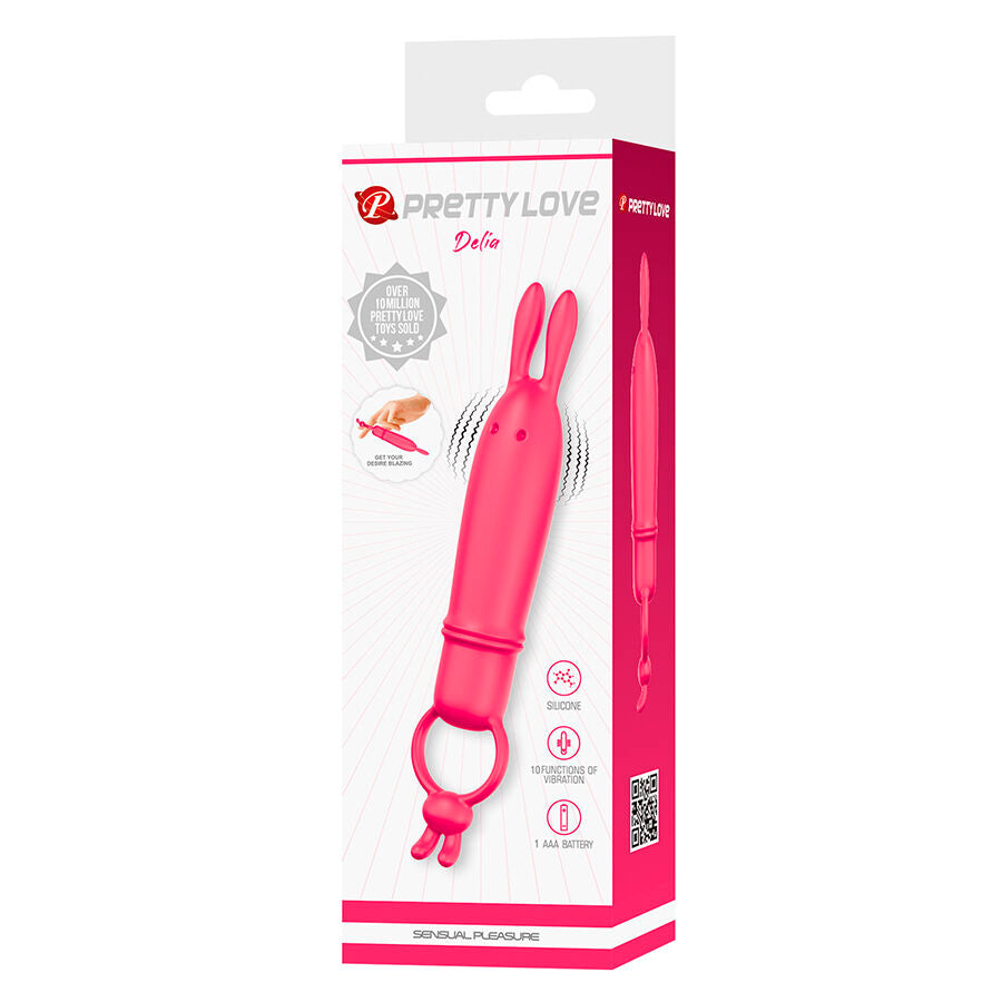 PRETTY LOVE - DELIA VIBRADOR RABBIT COM ANEL DE RESISTÊNCIA - Infernum Store