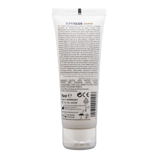 HOT - SUPERGLIDE LUBRIFICANTE COMESTÍVEL À BASE DE ÁGUA COM COCO 75 ML - Infernum Store