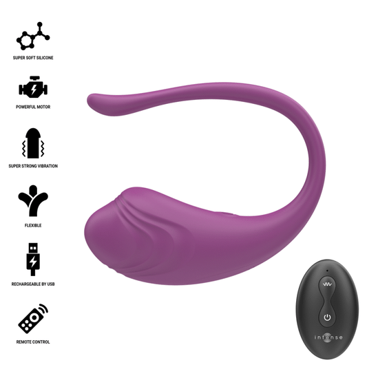 INTENSE - OVO VIBRATÓRIO ROXO OLIVIA COM CONTROLE REMOTO - Infernum Store
