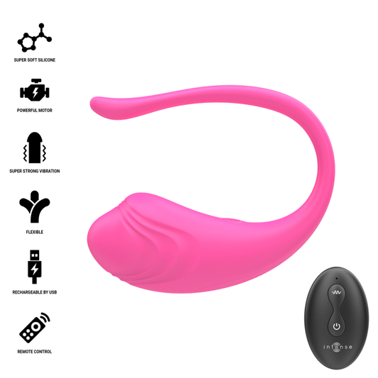 INTENSE - OVO VIBRATÓRIO ROSA OLIVIA COM CONTROLE REMOTO - Infernum Store