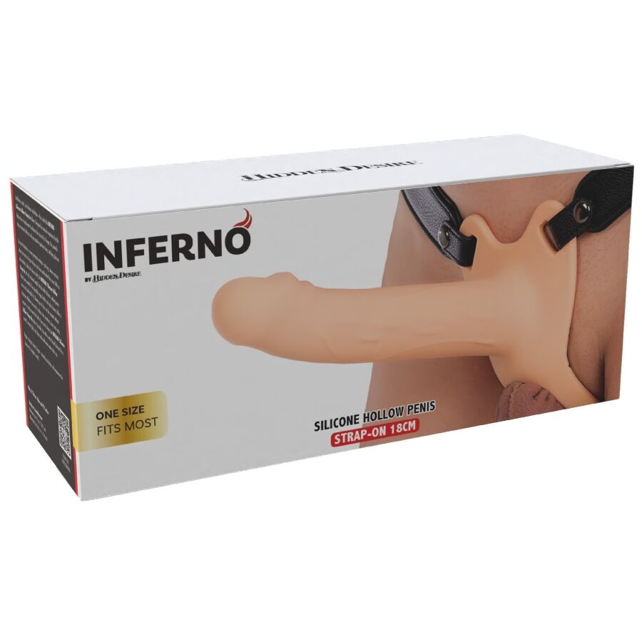 HIDDEN DESIRE - INFERNO MANGA PENIANA DE SILICONE COM STRAP-ON 18 CM - Infernum Store