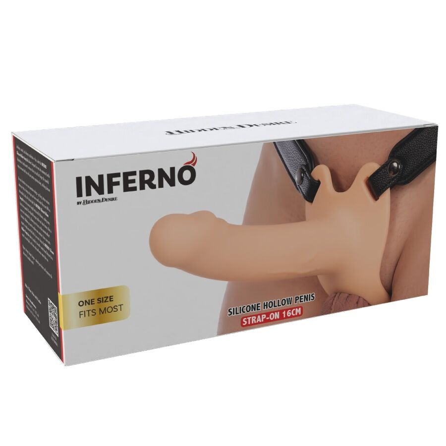 HIDDEN DESIRE - INFERNO MANGA PENIANA INFERNO COM STRAP-ON 16 CM - Infernum Store