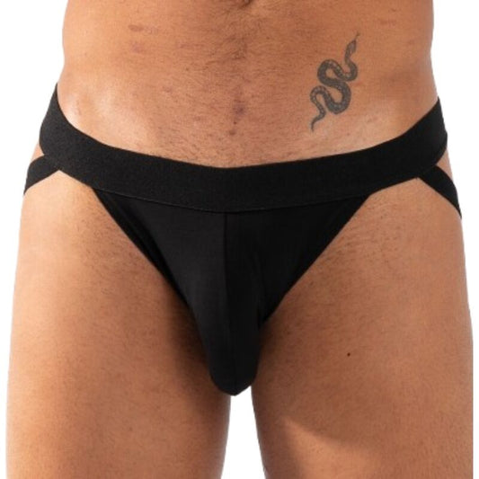BURN - 011 CUECA JOCKSTRAP DUPLA PRETA TAMANHO XL - Infernum Store