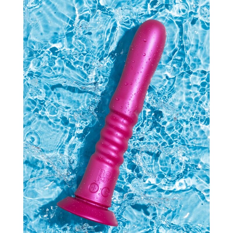 ROMP - JIGGLE VIBRADOR COM MOVIMENTOS PARA CIMA E PARA BAIXO COM VENTOSA ROSA - Infernum Store