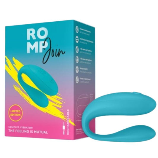 ROMP - JOIN JUNTEM-SE AO VIBRADOR PARA CASAIS TURQUESA - Infernum Store