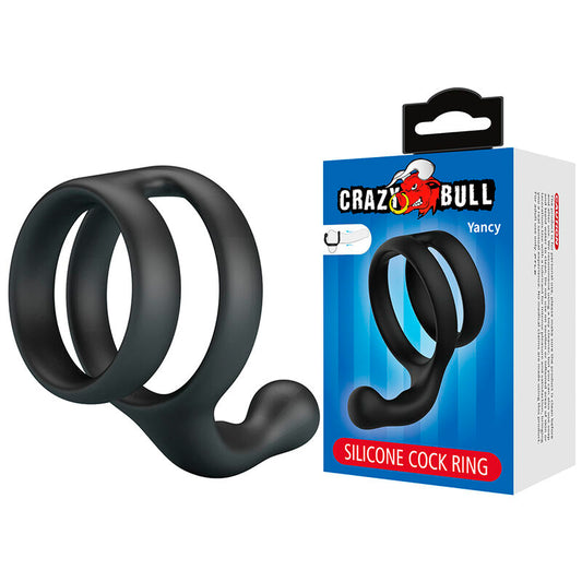 CRAZY BULL - ANEL DUPLO PARA PÊNIS E TESTÍCULOS YANCY PRETO - Infernum Store