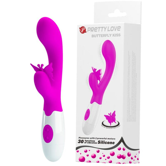 PRETTY LOVE - BUTTERFLY KISS VIBRADOR COELHO COM 30 FUNÇÕES ROXO - Infernum Store