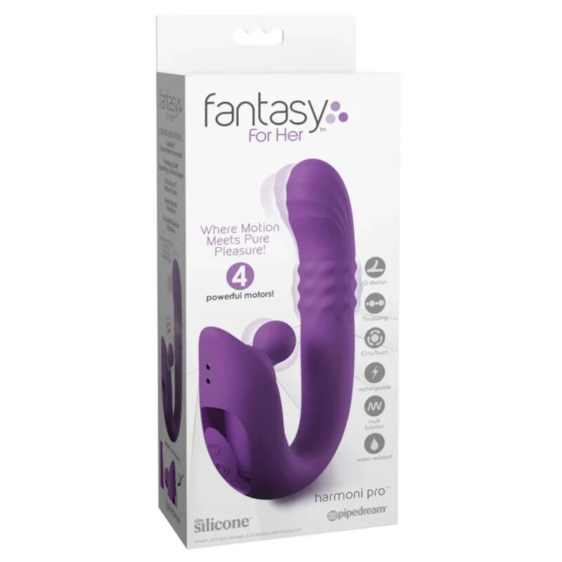 FANTASY FOR HER - HARMONI PRO VIBRADOR COELHO ROXO PARA PONTO G E CLITÓRIS - Infernum Store