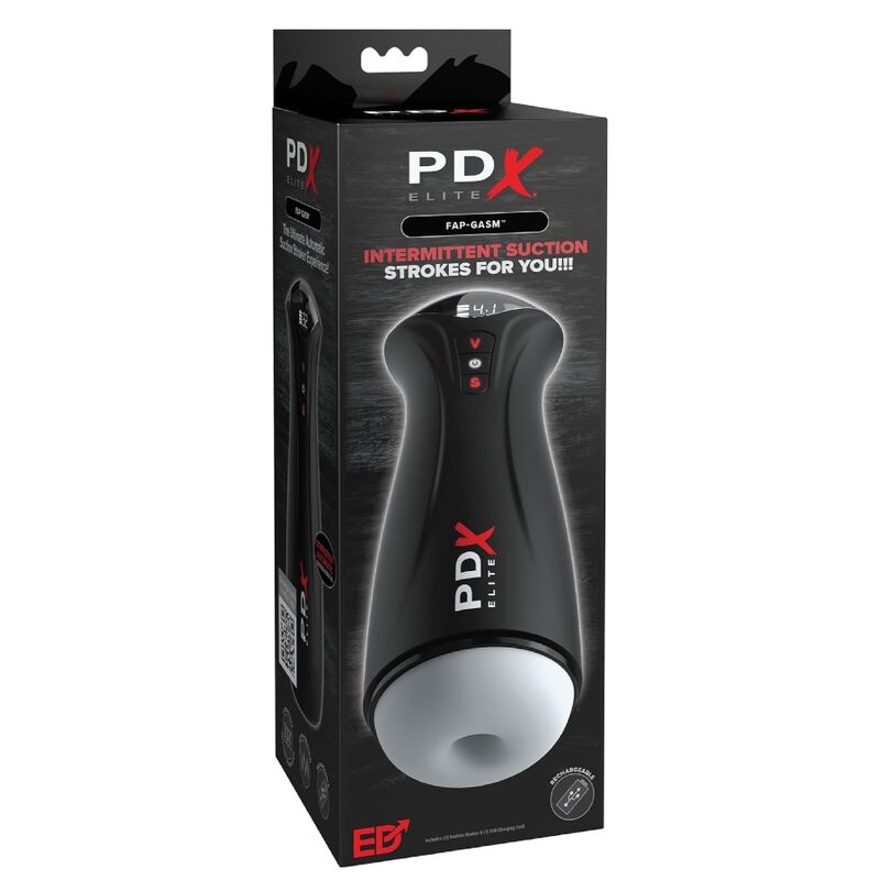 PDX ELITE - FAP-GASM CLEAR MASTURBADOR MASCULINO COM SUCÇÃO INTERMITENTE - Infernum Store