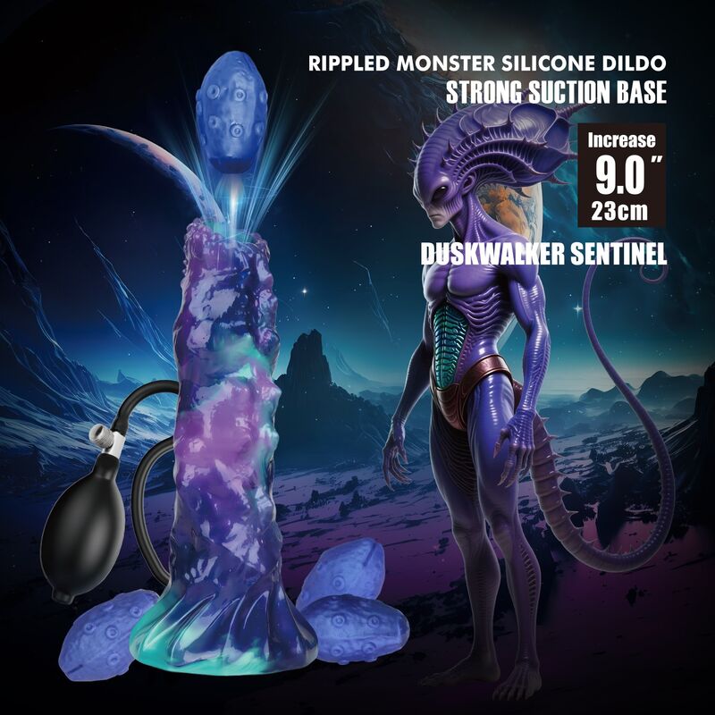 POWER MONSTERS - DUSKWALKER SENTINEL TRICOLOR DILDO DE SILICONE INFLÁVEL FANTASIA 23 CM Ø 5 CM - Infernum Store