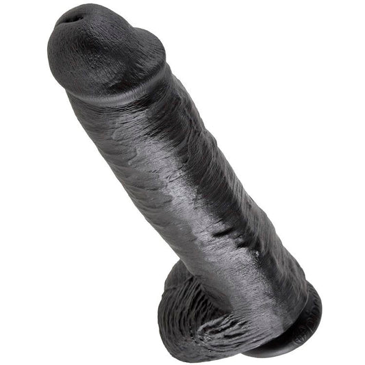 KING COCK - DILDO PRETO COM BOLAS 28 CM - Infernum Store